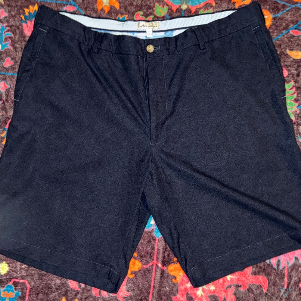 Peter Millar Black Flat Front Men's Shorts
